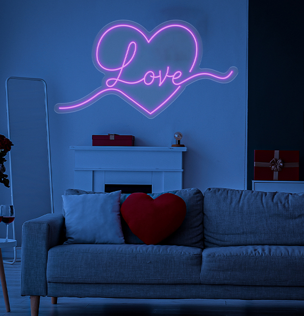 Neon Love Heart Light Up Sign