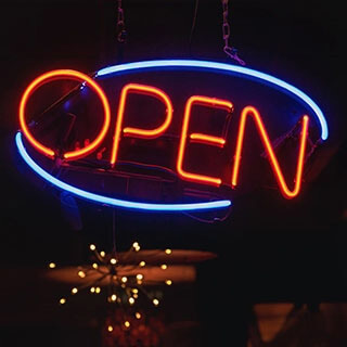 Business open LED neon signs NeonChamp portfolio