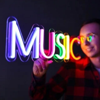 Music text LED neon signs NeonChamp portfolio